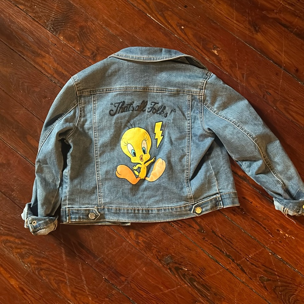 Warner Bros Looney Tunes Denim Jacket girls 7/8